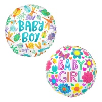 Ballon rond Baby avec insectes et papillons de 43 cm - Anagram