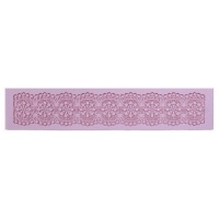 Moule rectangulaire en silicone avec frise florale de 39,5 x 8 cm - Artis decor