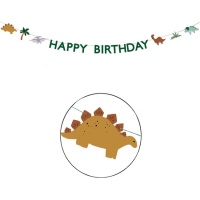 Guirlande de Dinosaures Joyeux Anniversaire de 3 m