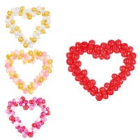 Guirlande de ballons en forme de coeur de 1,5m - PartyDeco