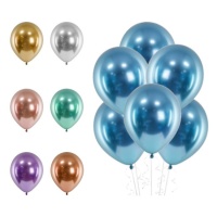 Ballons en latex de 30 cm chromés - PartyDeco - 10 unités