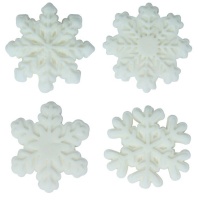 Figures de sucre en forme de flocons de neige blancs de 3,5 cm - PME - 12 unités