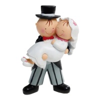 Figurine pour gâteau de mariage de mariée dans les bras Pit & Pita de 15,5 cm