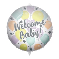 Ballon rond Welcome Baby de 46 cm - Procos