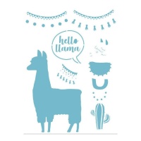 Pochoir Hello llama de 20 x 28,5 cm - Artis decor - 1 unité