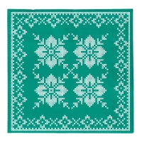 Serviettes Nordic vert de 16,5 cm - 30 unités