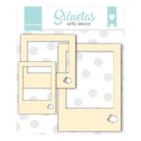 Chipboard de Polaroid nuage - Artis decor - 3 pièces