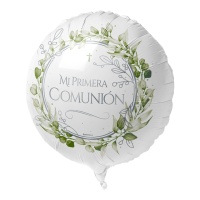 Ballon pour ma Première Communion floral de 45 cm