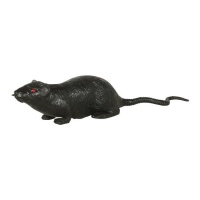 Rat noir en latex - 13 cm