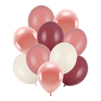 Ballons en latex de 27 à 30 cm bordeaux - 10 pcs