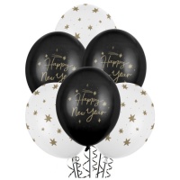 Ballons en latex de Bonne Année de 30 cm - PartyDeco - 50 unités