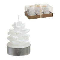 Bougie en forme d'ananas blanc de 5 cm - 6 unités