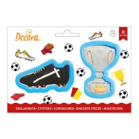 Emporte-pièces forme trophée et chaussure de football - Décorez - 2 unités