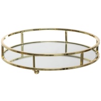 Plateau décoratif Miroir doré de 23 cm - DCasa