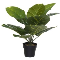 Plante artificielle tropicale avec pot noir de 38 x 38 cm