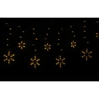 Rideau de 138 LED en forme de flocons de neige blancs