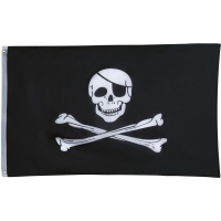 Drapeau de Pirate avec Tête de Mort de 1,50 x 0,90 m