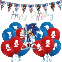 Pack de décoration pour fête de Sonic - 19 pièces