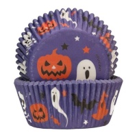 Capsules pour cupcakes d'Halloween violettes - Funcakes - 48 unités