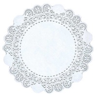 Napperon rond en papier blanc de 48 cm - 5 unités