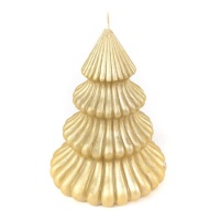 Bougie de sapin de Noël dorée de 18 cm