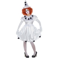 Costume d'Arlequin blanc et noir pour femme