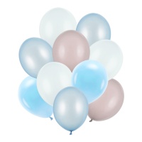 Ballons en latex de 27 à 30 cm bleus - 10 unités