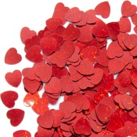 Confettis de coeurs rouges brillants de 20 g