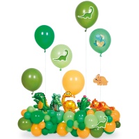 Ballons dinosaures préhistoriques avec kit de support - 42 pcs.