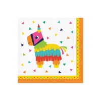 Serviettes de fête mexicaine de 16,5 x 16,5 cm - 16 unités