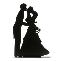 Figurine pour gâteau de mariage silhouette des mariés de 18 x 13 cm