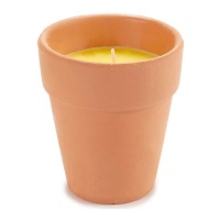 Bougie parfumée à la citronnelle dans un pot en terre cuite de 8 cm