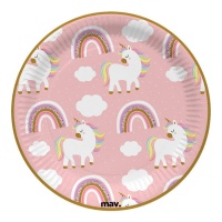 Assiettes Unicornio magical de 22,7 cm - 8 unités