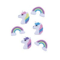 Figurines en sucre licorne fantaisie - PME - 6 unités