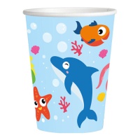 Gobelets d'animaux marins de 250 ml - 8 unités