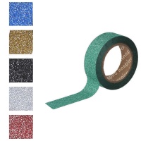 Ruban adhésif masking tape avec paillettes de 6,5 m - 1 unité