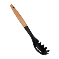 Cuillère à pâtes 33,5 cm noire avec manche en bois