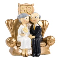 Figurine pour gâteau de noces d'or de 16 cm