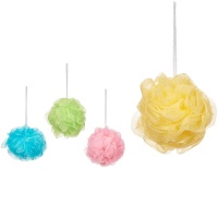 Éponge de bain pompon couleurs vives - 1 unité