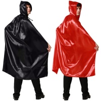 Cape en satin avec capuche pour adulte - 1,40 m