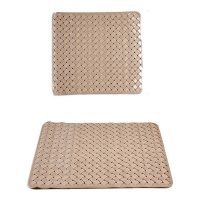 Tapis de douche antidérapant de 50 x 50 cm en tressage beige