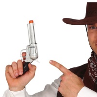 Pistolet de cow-boy argenté de 22 cm