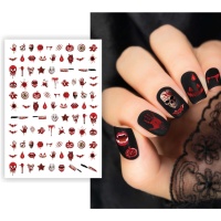 Autocollants ensanglantés pour ongles d'Halloween - 108 autocollants