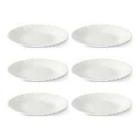 Assiette de 19 cm en opale blanc - 6 unités