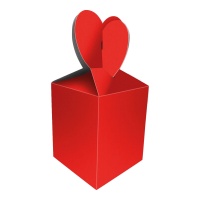 Boîte cadeau coeur rouge de 22 x 9 cm - 8 unités