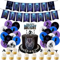 Kit de ballons, guirlande et toppers de Black Panther - Monkey Business - 27 pièces