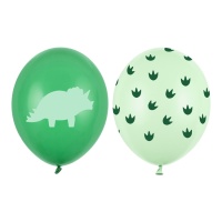 Ballons Dinosaure verts de 30 cm - 50 unités