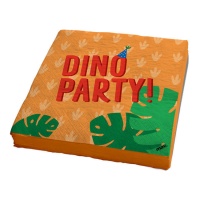 Serviettes Dino pour fête de 16,5 x 16,5 cm - 20 unités