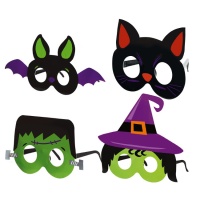 Lunettes avec masques d'Halloween pour enfants - 4 unités