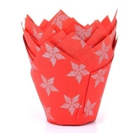 Capsules en papier tulipe pour muffins étoile de Noël - House of Marie - 36 unités